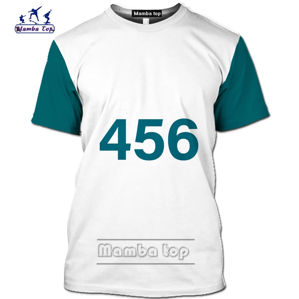 Мамба Топ кальмар игра костюм рубашка Мужчины 3D принт летняя Корейская Драма 456