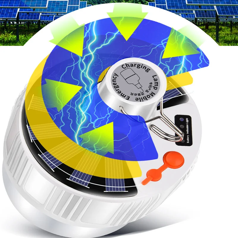 SXZM Открытый DC5V 80 Вт/100 Вт Солнечная лампа перезаряжаемый портативный светодиодный Лампа для тента на кемпинге лампочка USB аварийный светильник s 5 светильник режим ing