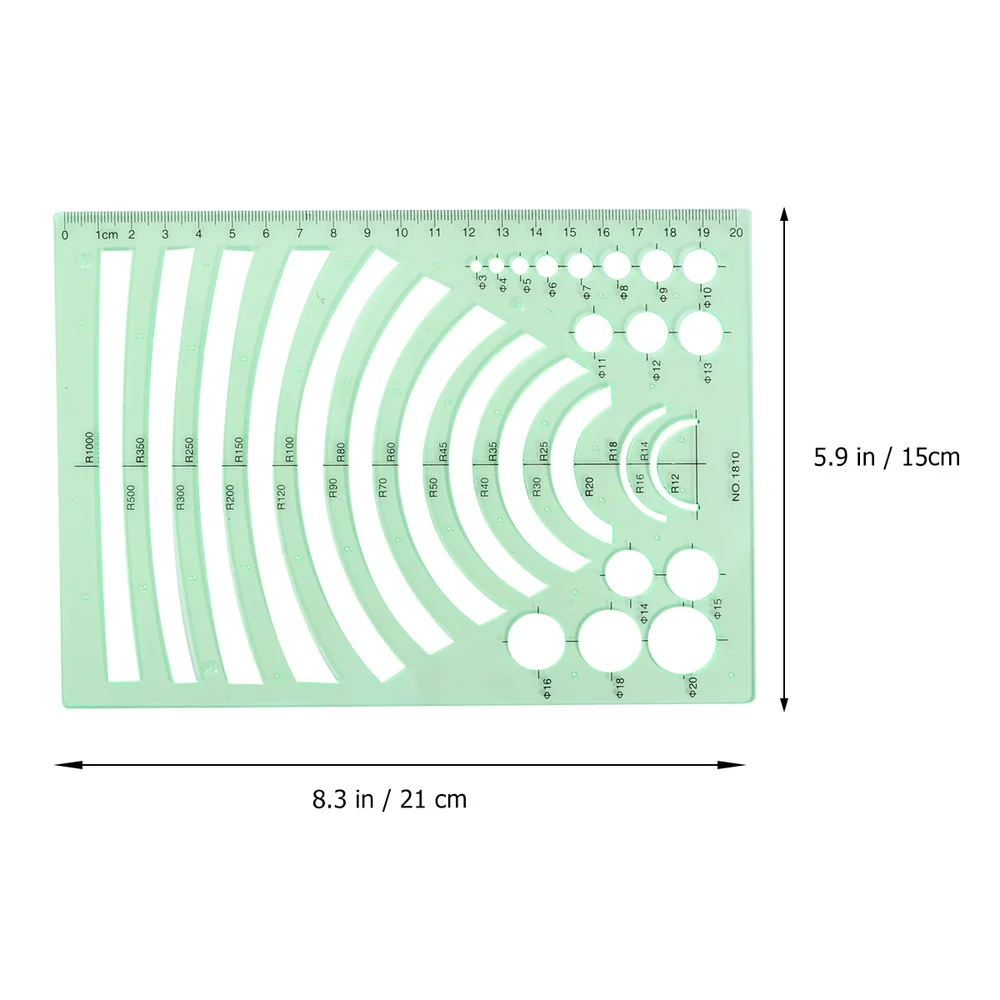 

11 Pcs Green Transparent Expanded House Plan Template Measuring Geometric Rulers Building Formwork Drawings Templates for Office