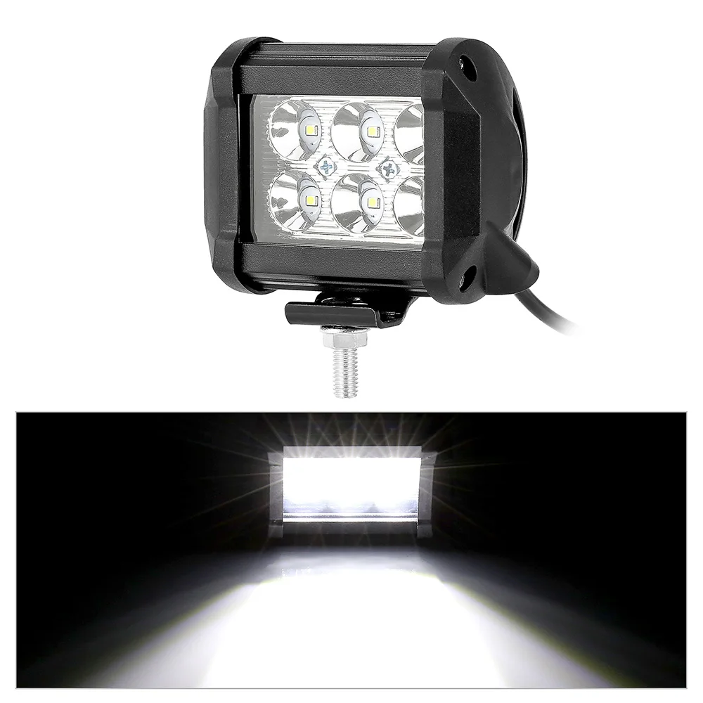 

1Pcs weketory 4 inch 18W LED Work Light LED Bar Light for Motorcycle Tractor Boat Off Road 4WD 4x4 Truck SUV ATV