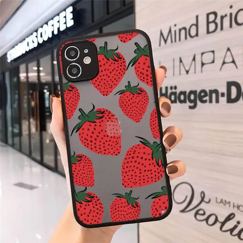 

Fruit cartoon food Phone Case matte transparent For iphone 7 8 11 12 plus mini x xs xr pro max cover