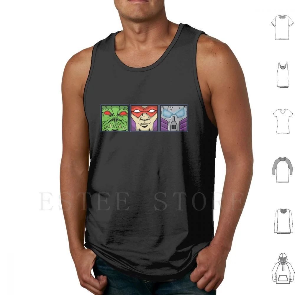 Фото Трехлицевые майки Charlie, жилет из хлопка Manefaces Mane Motu Masters Mastersoftheuniverse He Man Three Triple 80s Toys 80s №1