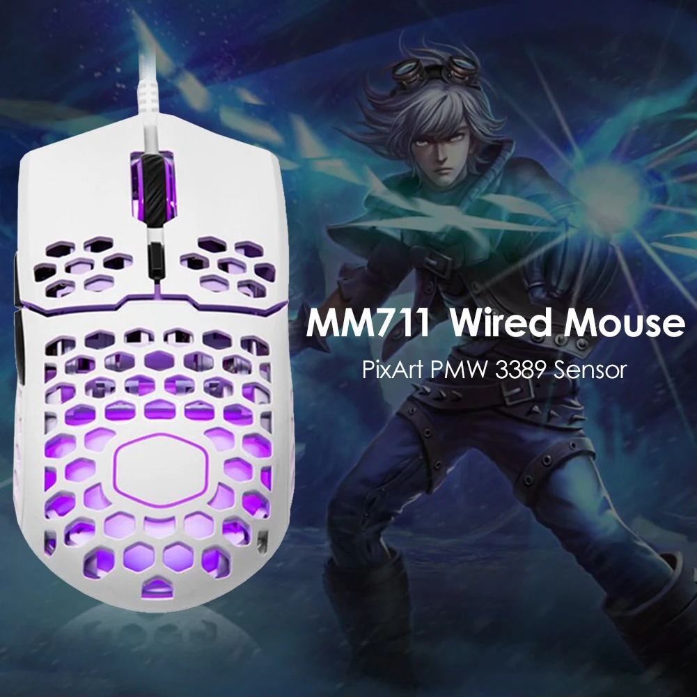 MM711 RGB Game Mouse Wired 16000DPI Adjustable Hollow cooler Mouse Laptop Desktop Computer backlit USB Cable Game Mouse