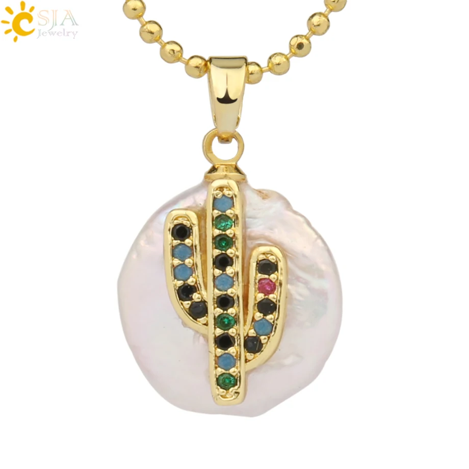 Necklace-K Csja кулон из пресноводного жемчуга крыло животное слон сова кролик растение кактус Подвески ожерелье со стразами для женщин Девушка G216 - Окраска металла: Necklace-K