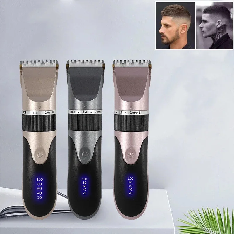 

Professional USB Rechargeable Ceramic Hair Clipper Electric Men Barber Hair Cutting Machine Trimmer Shaver Cordless Hair Trimmer