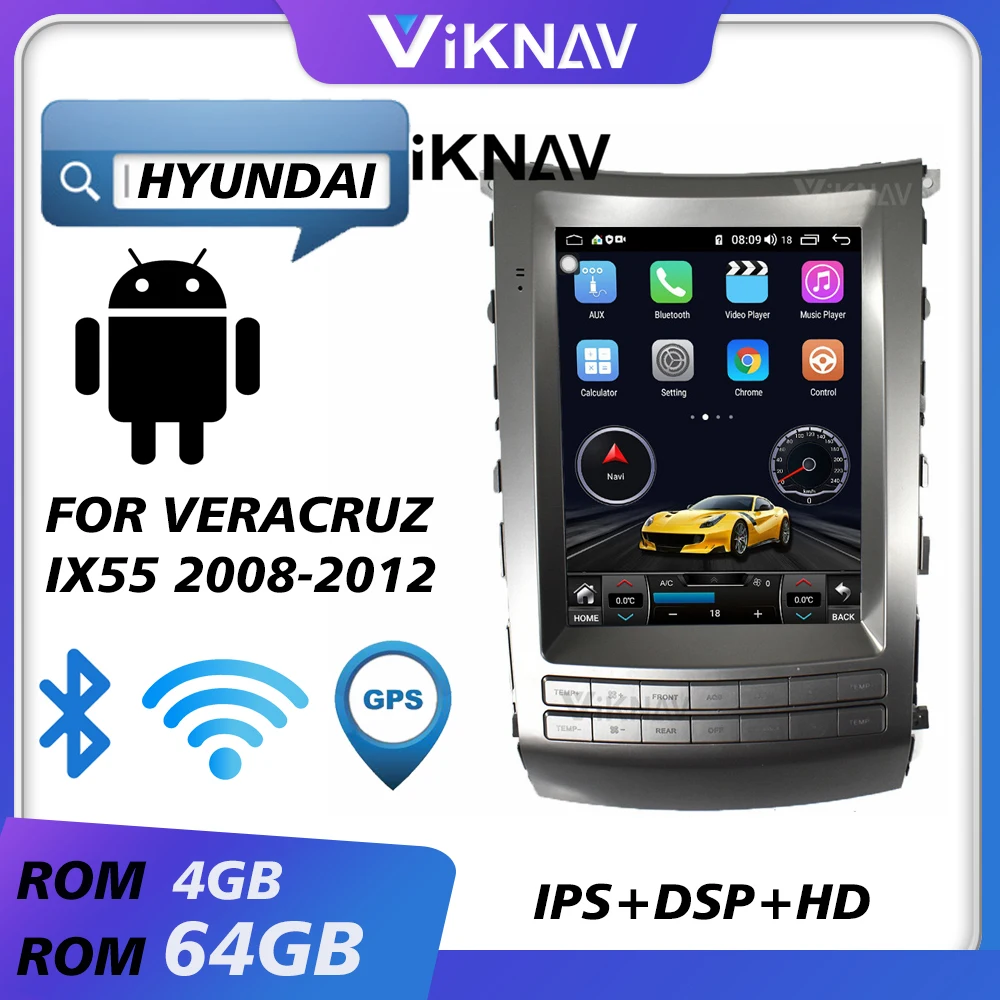 

car gps navigation multimedia player for hyundai veracruz ix55 2008-2012 android radio car audio head unit autoradio 10.4 inch