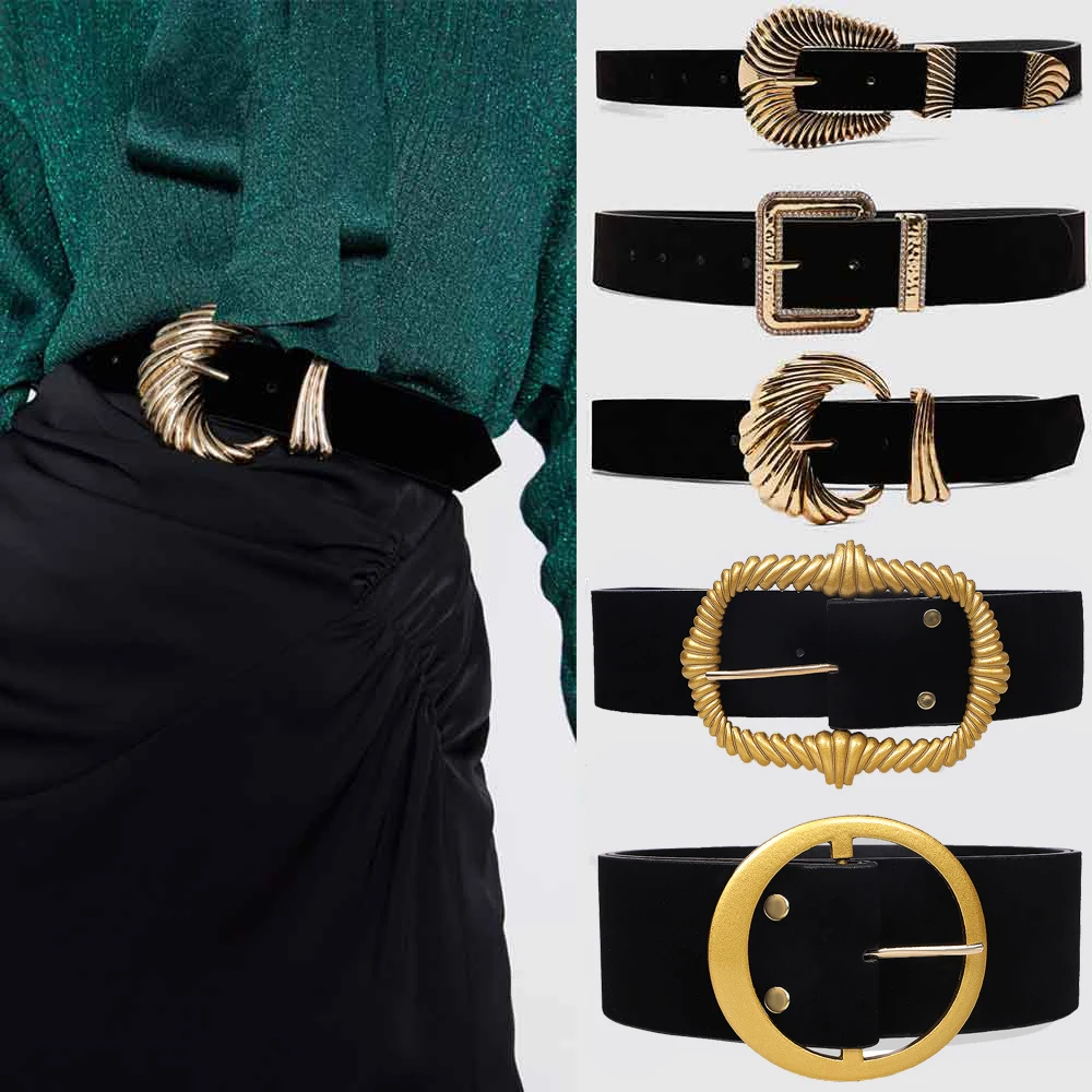 Vedawas Luxury Brand Za Pearl Belts For Women Charm Crystal Maxi Buckle Statement Belts Female Romantic Waist Party Jewelry