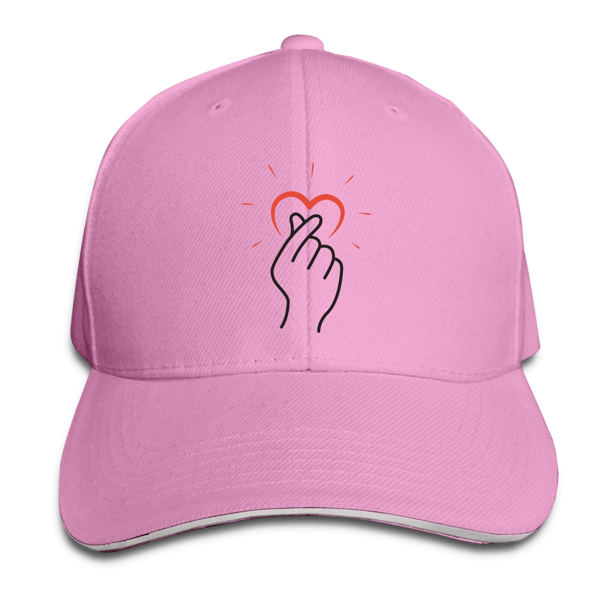 

Korean Symbol Hand Heart Peaked T man woman Fashionable breathable Sun Caps
