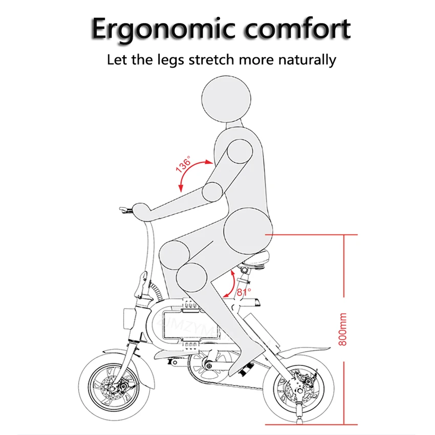 12 inch Wheel Deluxe Mini Electric Vehicle Adult Pedal Electric Bicycle Scooter With Seat Mileage 36V 450W Motor Road/City Ebike