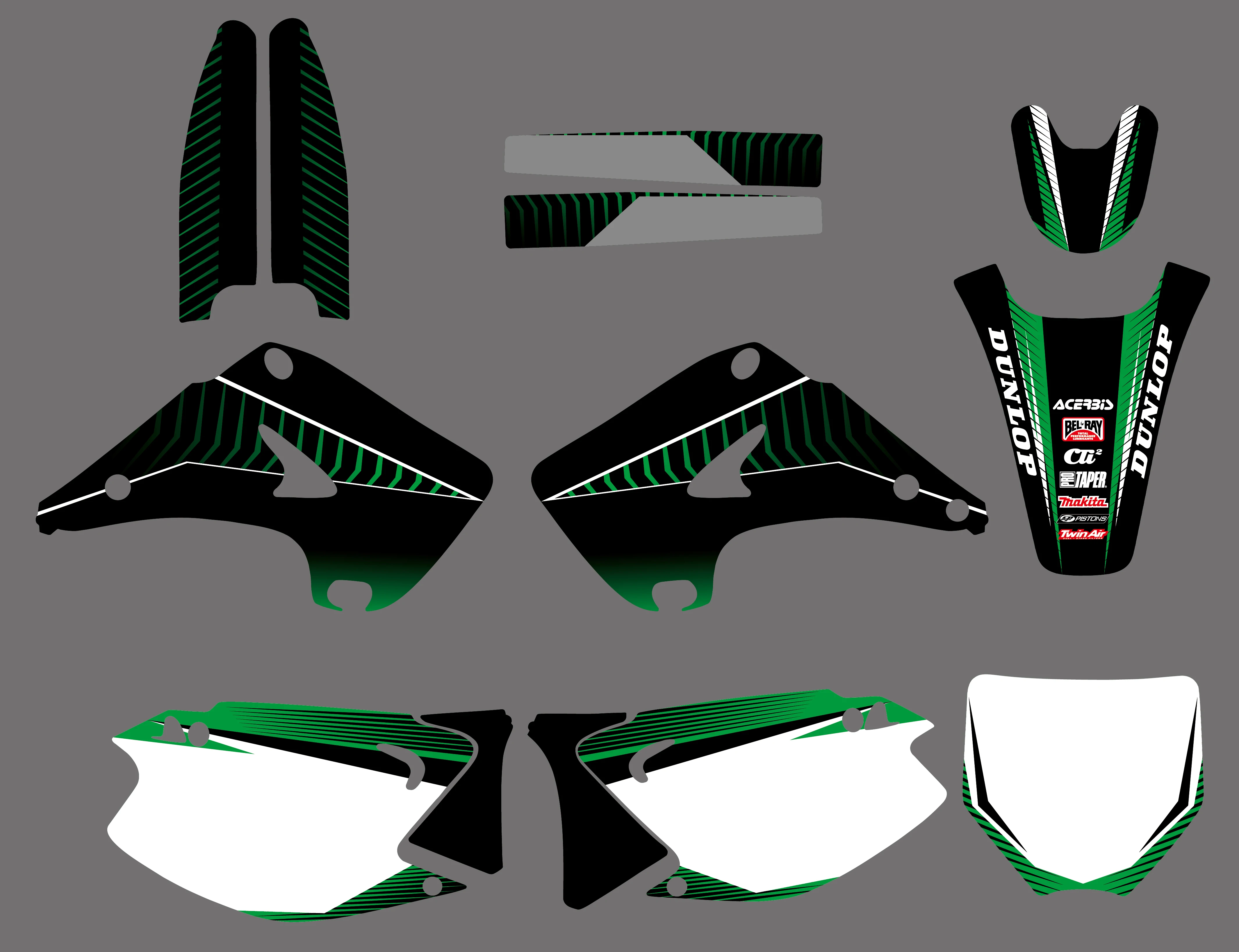 Графические наклейки командного мотоцикла для Kawasaki KX125 KX250 KX 125 250 2002 2004 2005 2006 2007 2008