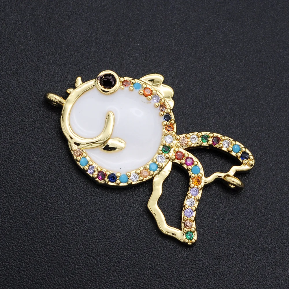 

5pcs/lot 26x15mm CZ Zircon DIY Jewelry Goldfish Charm Connectors Wholesale Factory Sale Fashion Jewelry Accessories
