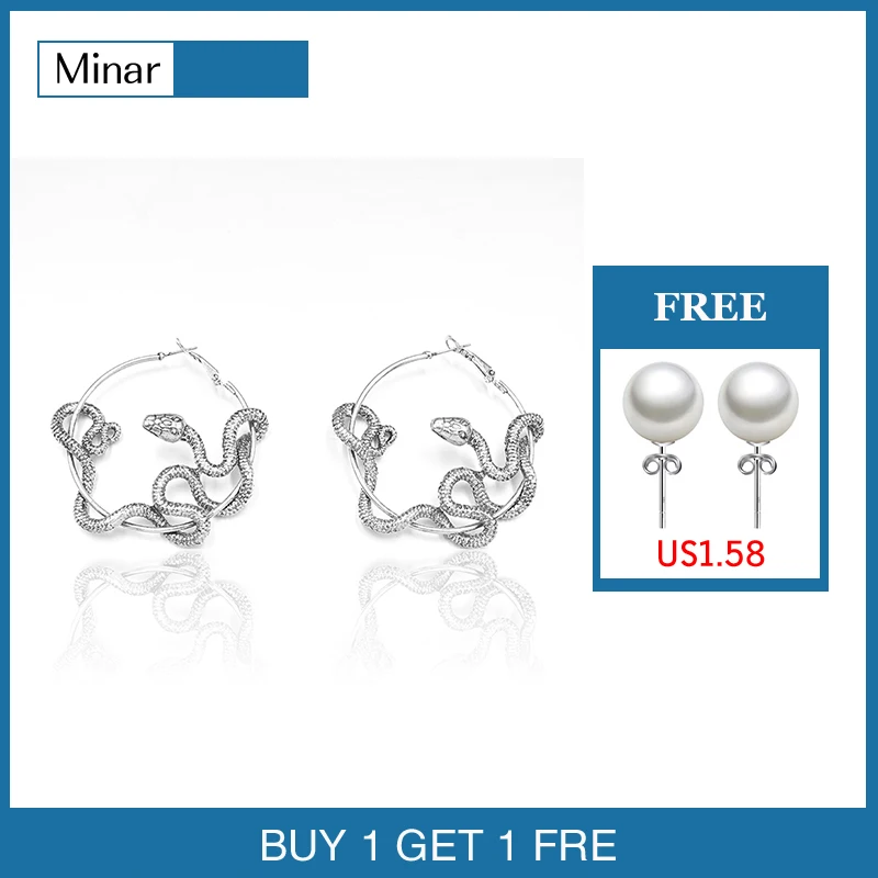 Крутые панк античные животные черные серьги с змейкой Crazy Twining серьги-кольца