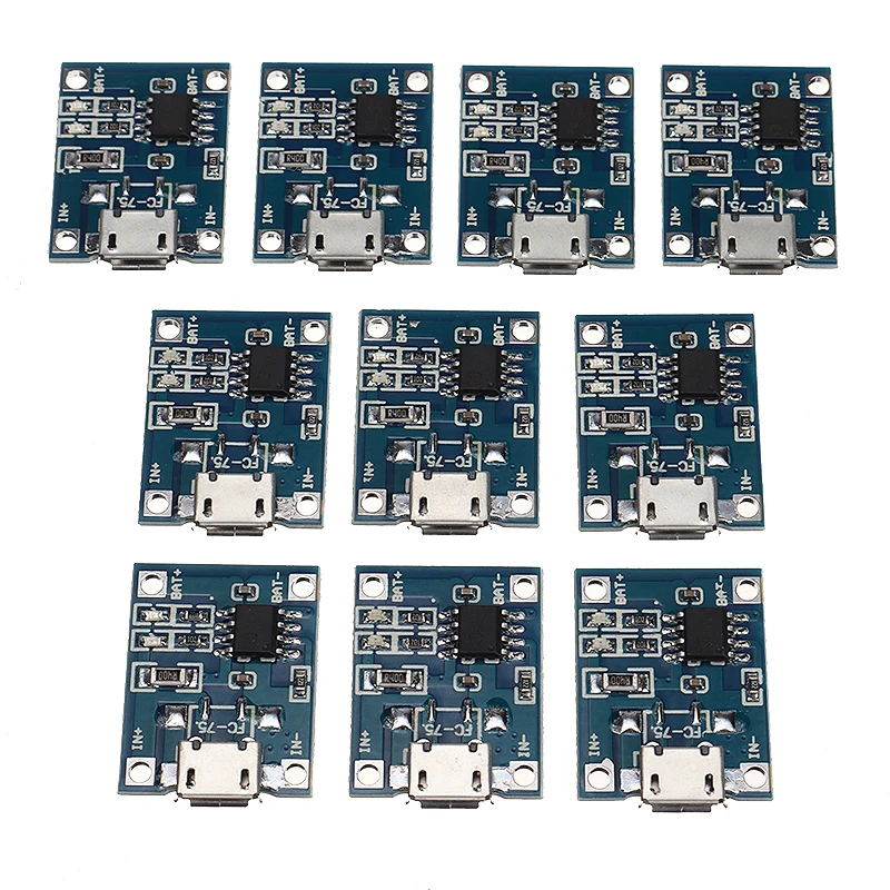 10 шт. плата зарядного устройства для литиевого аккумулятора Micro USB TP4056 зарядный