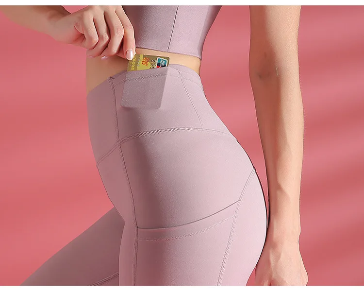 

New Yoga Pant Women's Cross-Border Double-Sided Nylon Sports Tight Pants Fitness Pants Women Gym Leggings