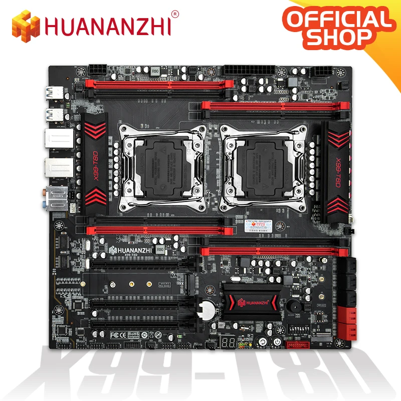 HUANANZHI-placa base X99 T8D X99, Intel Dual CPU X99 LGA 2011-3 E5 V3 DDR3 RECC M.2 NVME NGFF USB3.0, placa base de servidor de E-ATX