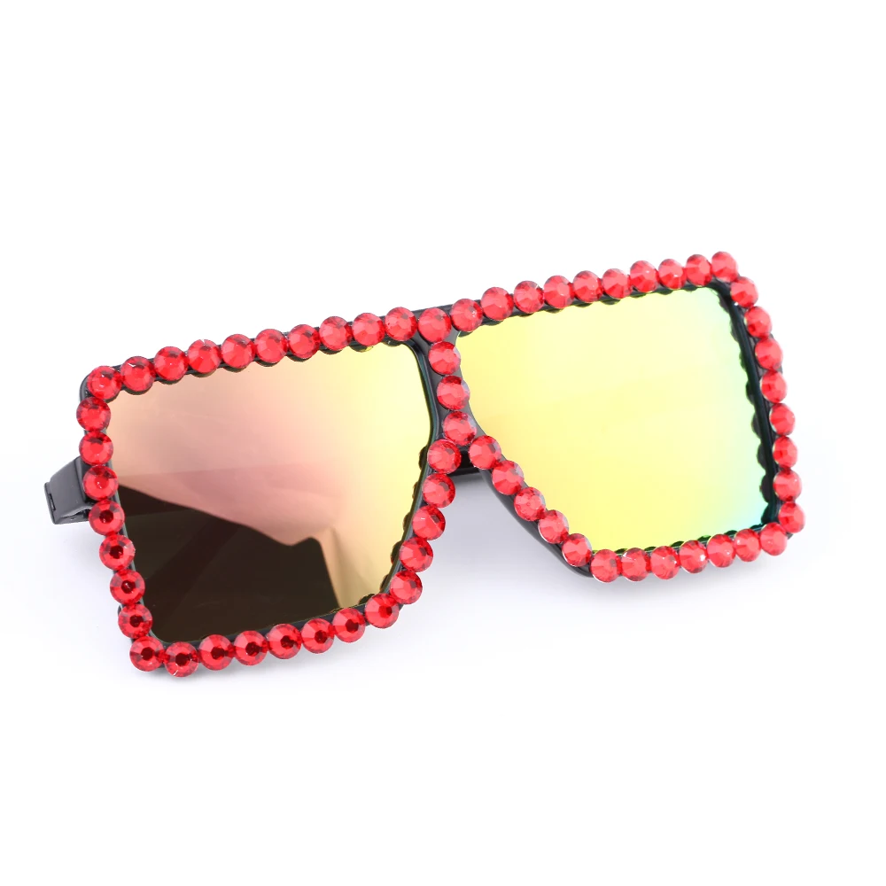 Квадратные женские крупные Солнцезащитные очки Модные ручной работы цвета с