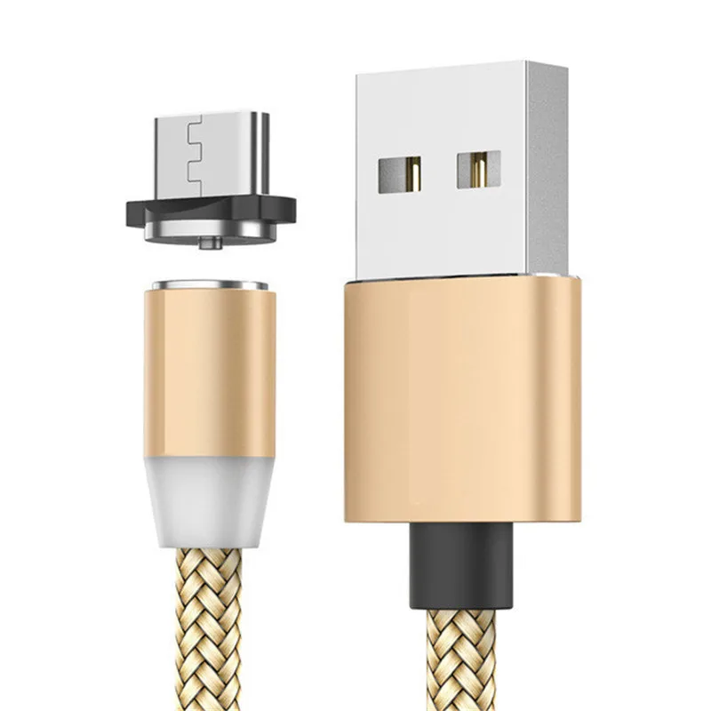 Gold cable and plug Магнитный usb-кабель для быстрой зарядки мобильного телефона для Xiao mi redmi note 7 7s 6 5 5a pro S2 7A 5 PLUS 3s 4x4 6A mi 9 SE 8 Lite 6 5 - Цвет: Gold cable and plug