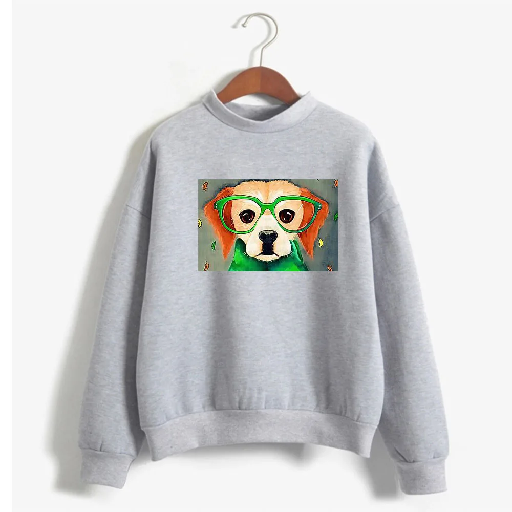 

2021 spring and autumn collection round neck casual fashion sweatshirt 100% cotton pet print sweatshirt pure cotton hoodie Y2K