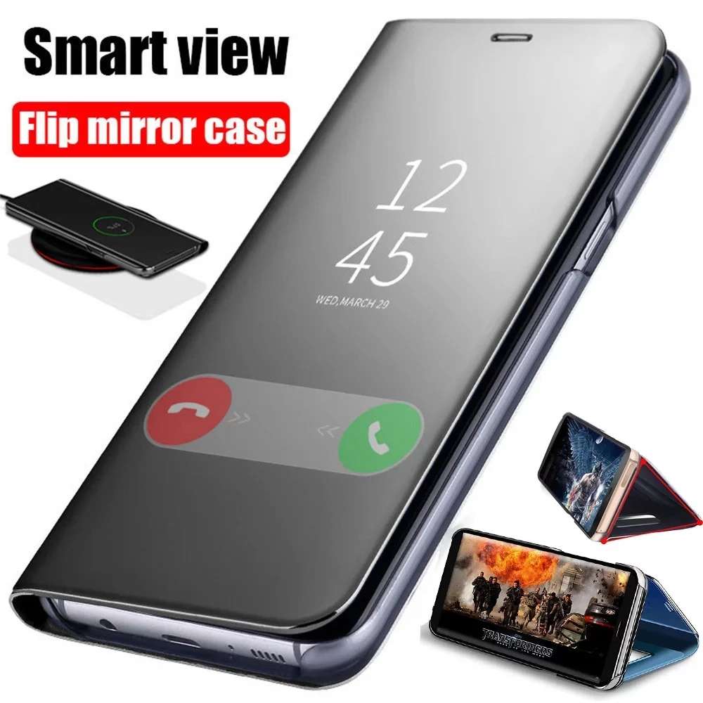 

Smart Mirror Flip Case For Xiaomi Redmi Note 9 9S 8 7 8T K20 K30 9A 9C 8A Mi 10 9T CC9E A3 POCO F1 F2 X3 NFC Ultra Pro MAX Case