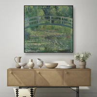impressionism monet famous canvas painting green lotus poster wall art decor summer plants flower printing picture for bedroom
