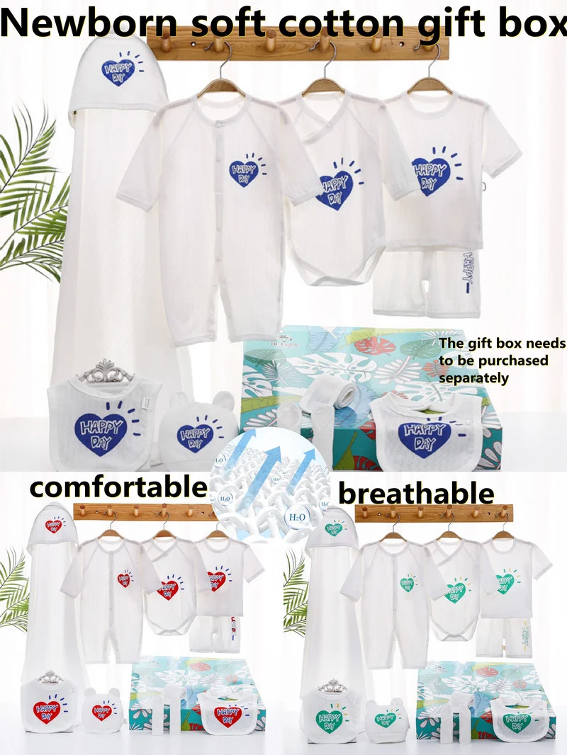 

Summer Thin New Newborn Soft Color Cotton Suit Kids Clothes Cute Solid Color Letter Printing Comfortable Baby Without Box XB114