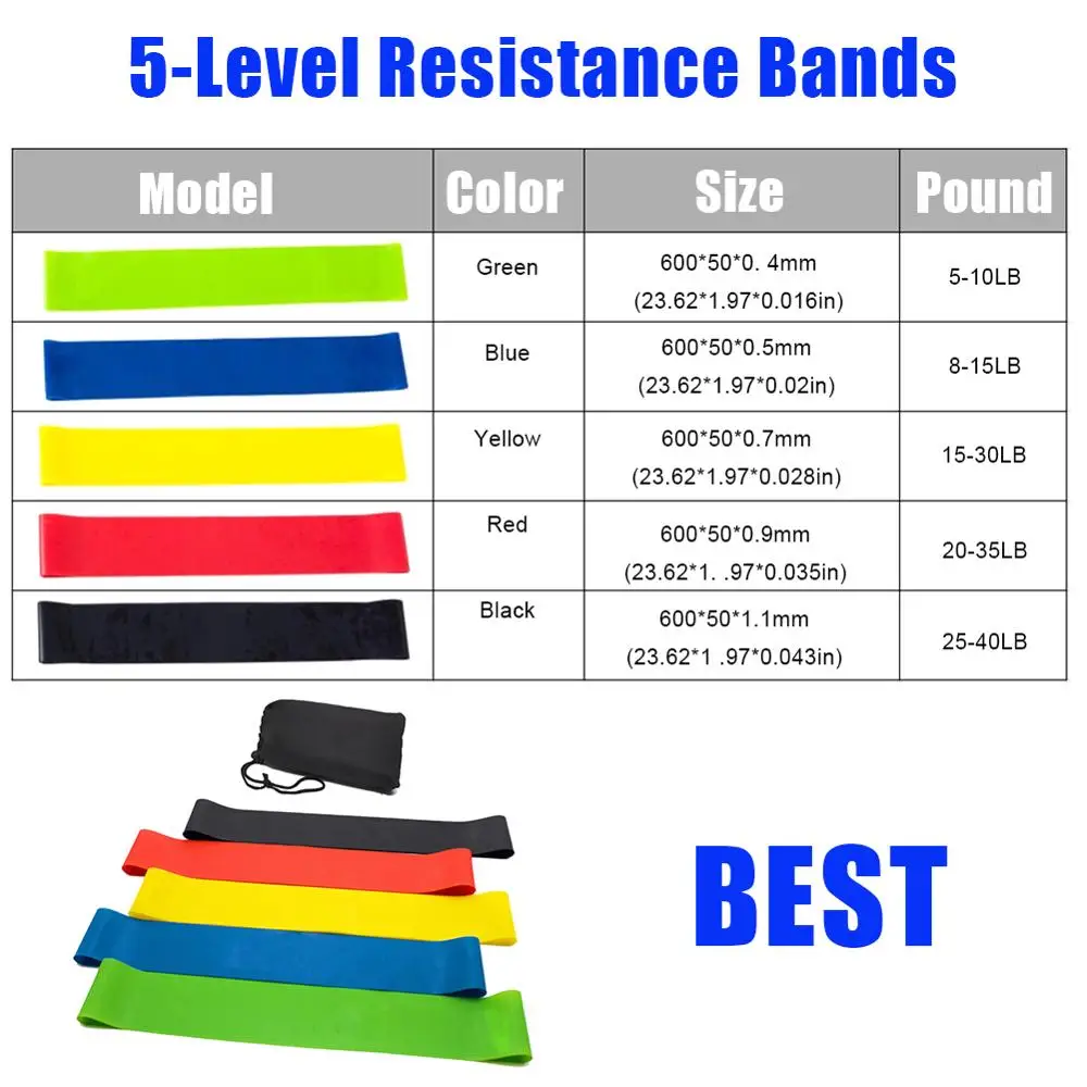 Новый 17 шт. Эспандеры набор для занятий йогой упражнений Фитнес ремешок с