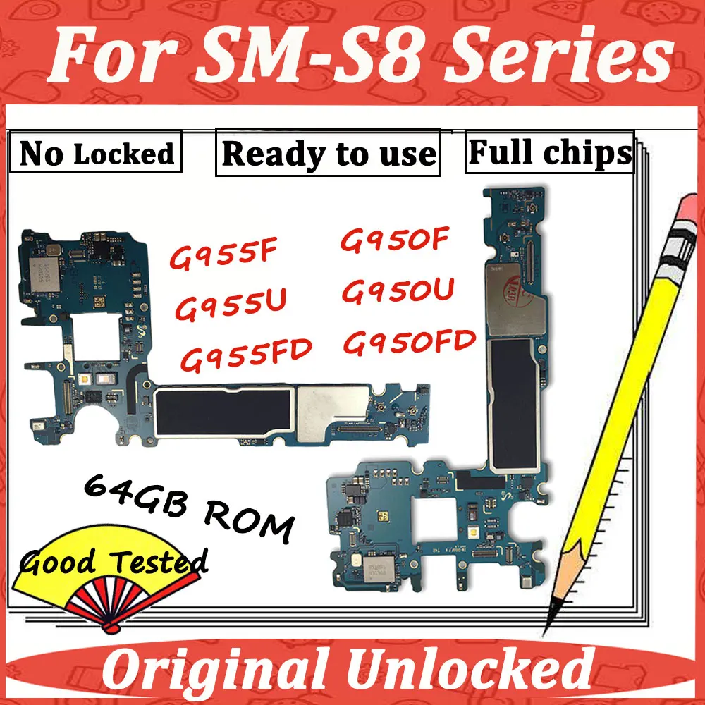 Оригинальная разблокированная материнская плата для samsung Galaxy S8/S8 Plus G955FD G950FD Dual Sim G950F G955F G955U G950U материнская плата логическая плата
