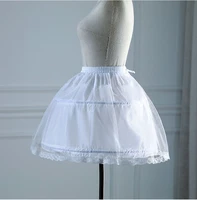 white children petticoat a line 2 hoops one layer kids crinoline lace trim flower girl dress underskirt elastic waist