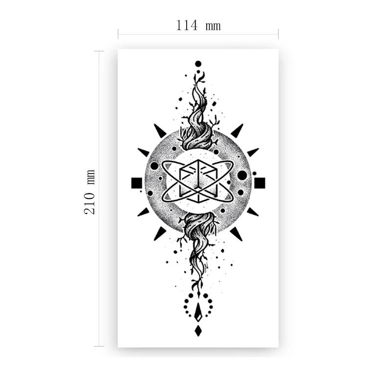 

Creative Geometry Waterproof Temporary Tattoo Sticker Black Vine Jewelry Design Fake Tattoos Flash Tatoos Arm Body Art Women Men