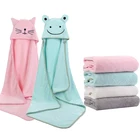 Детское банное полотенце с капюшоном и мультяшными животными, унисекс, мягкое одеяло для маленьких мальчиков и девочек, детские пляжные полотенца, детское спа размер 90*90 см
