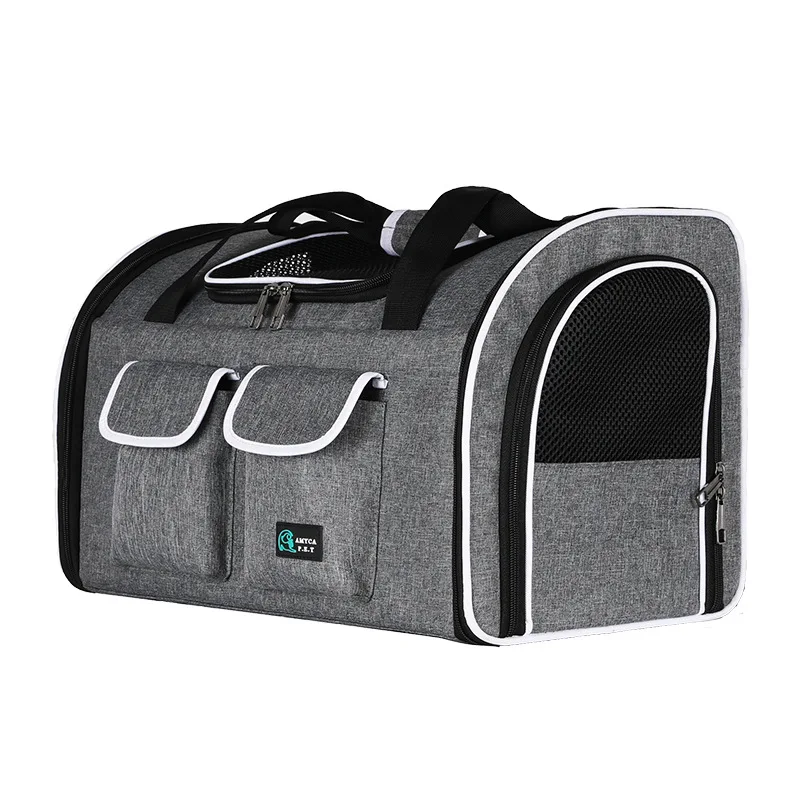 Mochila GRANDE PARA TRANSPORTAR mascotas, bolsa grande de viaje para perros y gatos, mochila de malla con cremallera, transpirable-1