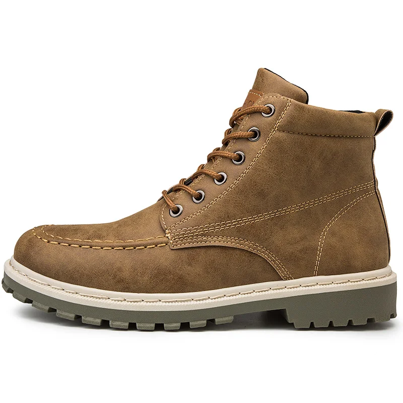 Качественная Вулканизированная обувь из натуральной кожи Мужские ботинки