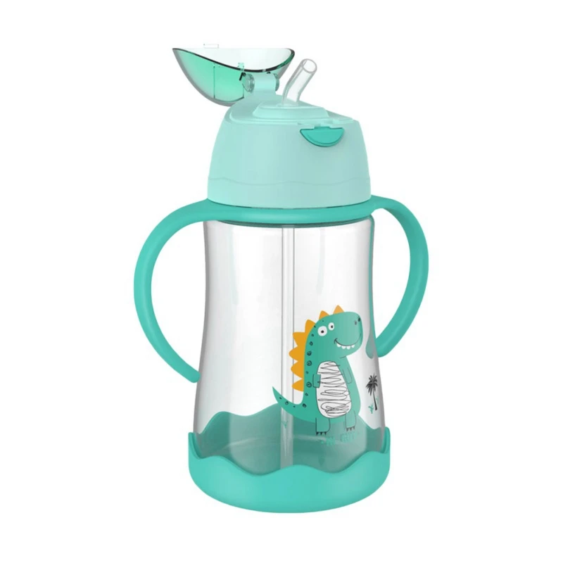 

480ml Feeding Cups Kids Cute Animal Print 480ML Straw Cup Baby Juice Drink Learn To Drink Cup Non-slip Base