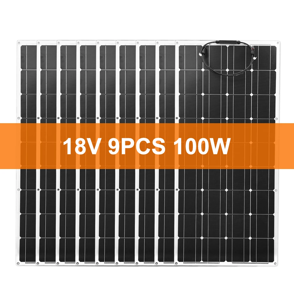 900W solar panel Dokio 100 Вт Гибкая монокристаллическая солнечная панель комплект для дома и RV& лодки 500 Вт 1000 Вт Гибкая солнечная панель Прямая поставка из Китая - Цвет: 900W solar panel