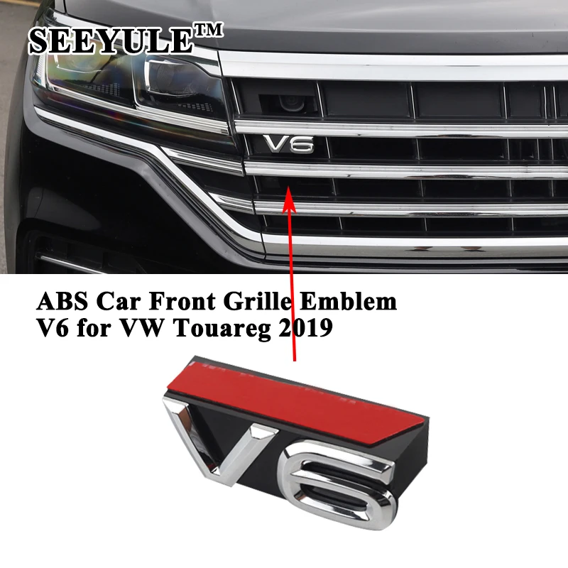 Автомобильная передняя решетка SEEYULE V6 1 шт. Серебристая Наклейка для украшения