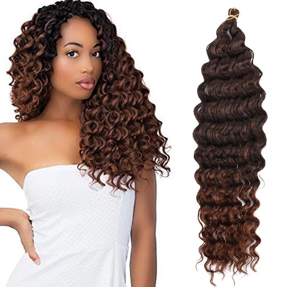 Freetress Deep Wave Twist Crochet Hair Natural Synthetic Afro Curls Crochet Braids Ombre Braiding Hair Extension For Woman