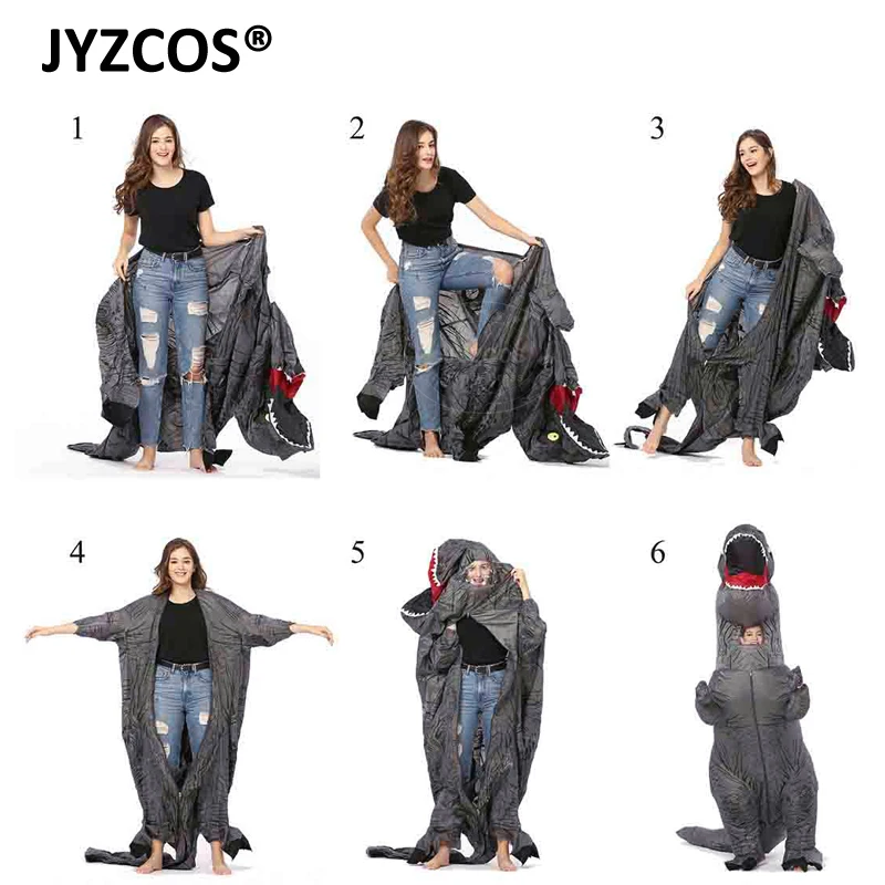 JYZCOS T REX надувной костюм динозавра для взрослых Для мужчин женщин Детский