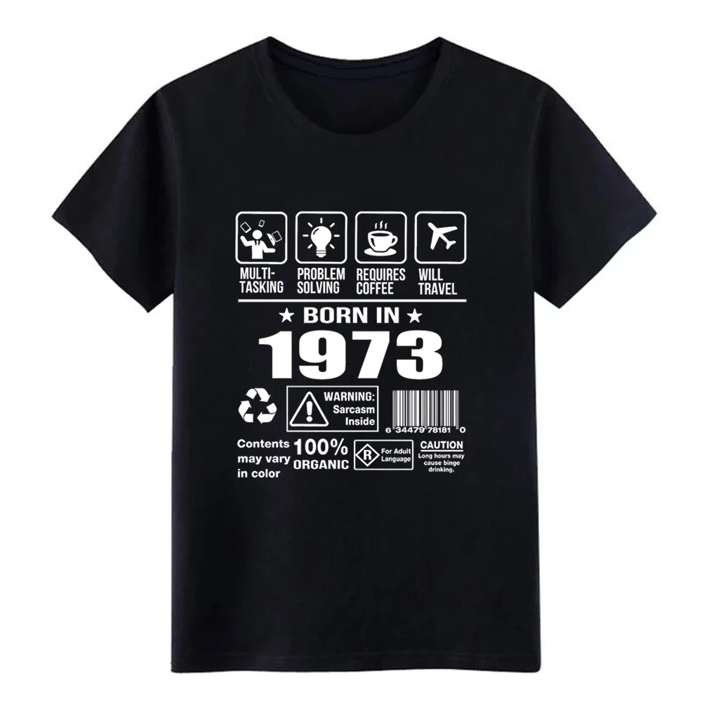 Для мужчин рожденных в 1973 футболка дизайнер 100% хлопок евро Размеры S 3xl классная
