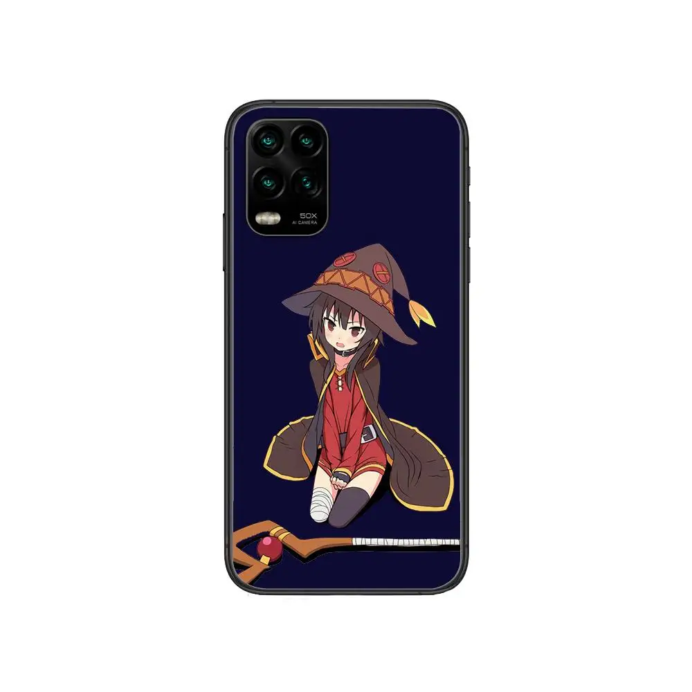 

Anime Konosuba Megumin Phone Case For XiaoMi Redmi 11lite ultra 9 8A 7A 6 A Pro T 5G K40 Anime Black Cover Silicone Back Pret