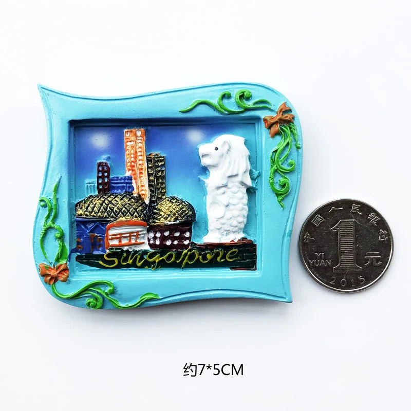 F2 Магниты страны на холодильник Сингапур Merlion декоративные полимерные Стикеры магнит на холодильник Стикеры мировых проездных сувенирные магнитные - Цвет: F2