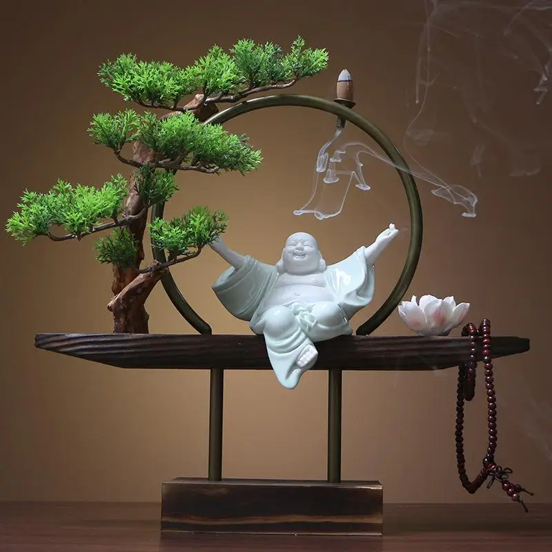 

Ароматическая горелка Добро пожаловать Pine Zen с обратным потоком, подставка для благовоний «Водопад», креативный деревянный Декор для дома, ...