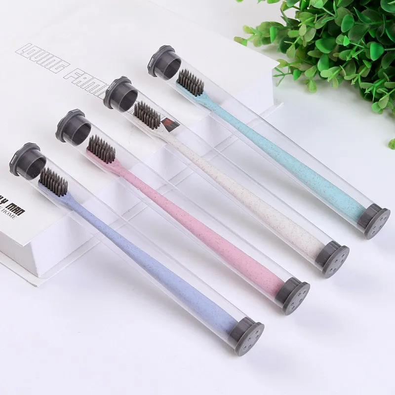 

1pcs Toothbrush Wheat Soft Bamboo Charcoal Toothbrush Deep Cleaning Teeth Whitening Brush Charcoal Toothbrush Oral Cleanser Tool
