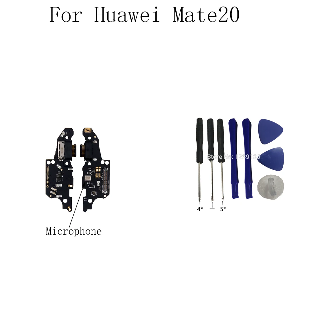 

Зарядная док-станция с USB-разъемом для Huawei Mate20, Модуль платы зарядного устройства с микрофоном, запасные части + инструмент