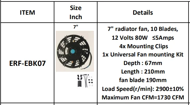 Универсальный Комплект вентиляторов для радиатора 7 10 12 14 дюймов В 80 Вт 2100 об/мин |