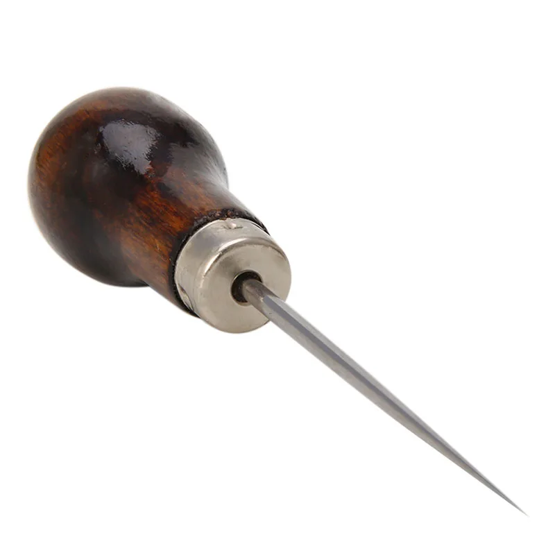 

Awl Pricker Hole Maker Tool Punch Sewing Stitching Leather Craft Wooden Handle