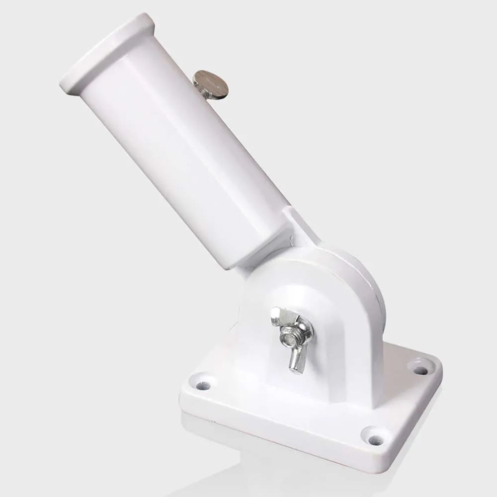 

Flag Bracket Aluminum White Adjustable Flagpole Wall Mount Holder Heavy Duty Rust Proof Coated Pole Stand Base