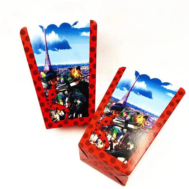 Popcorn Box-6pcs 1,08*1,8 м мультяшная чудесная божья коровка, пластиковая скатерть для девочек, вечерние украшения для детей, украшения для дня рождения, 1 шт - Цвет: Popcorn Box-6pcs