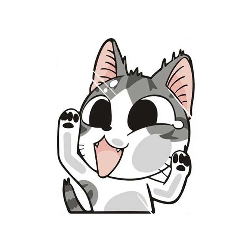 Забавный мультяшный Кот столкнулись стекло для Тюнинг автомобилей наклейки