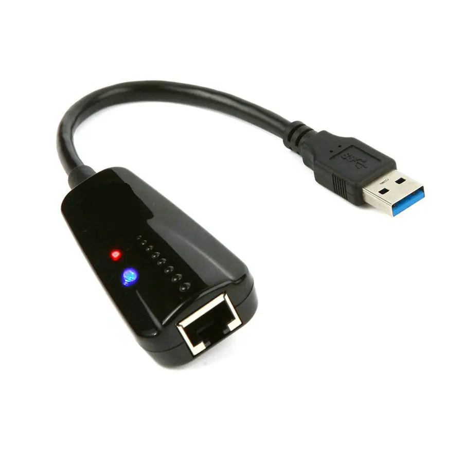 USB 3,0 10/100/1000 Мбит/с Gigabit Ethernet RJ45 RJ-45 внешняя сетевая карта LAN адаптер adaptator кабель с светодиодный светильник - Цвет: 1000M