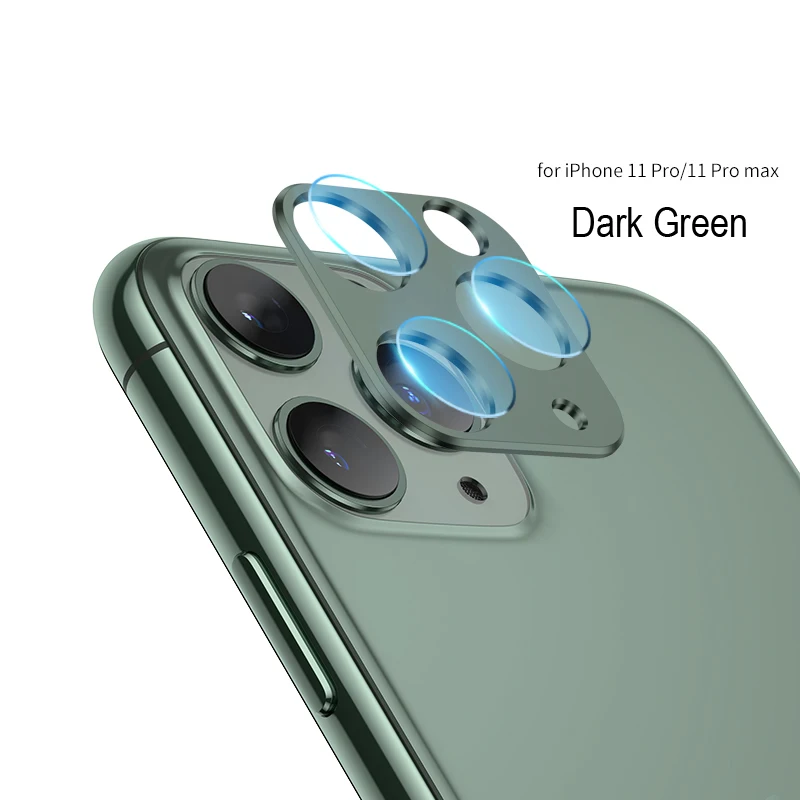 Dark Green and Glass Защита для экрана камеры для iPhone 11 pro max+ задняя крышка для объектива защитный чехол для Apple iPhone 11 XR стеклянная пленка аксессуары - Цвет: Dark Green and Glass